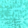 thumbnail image 1 of Ahgly Company Machine Washable Indoor Square Abstract Turquoise Blue Modern Area Rugs, 3' Square, 1 of 4