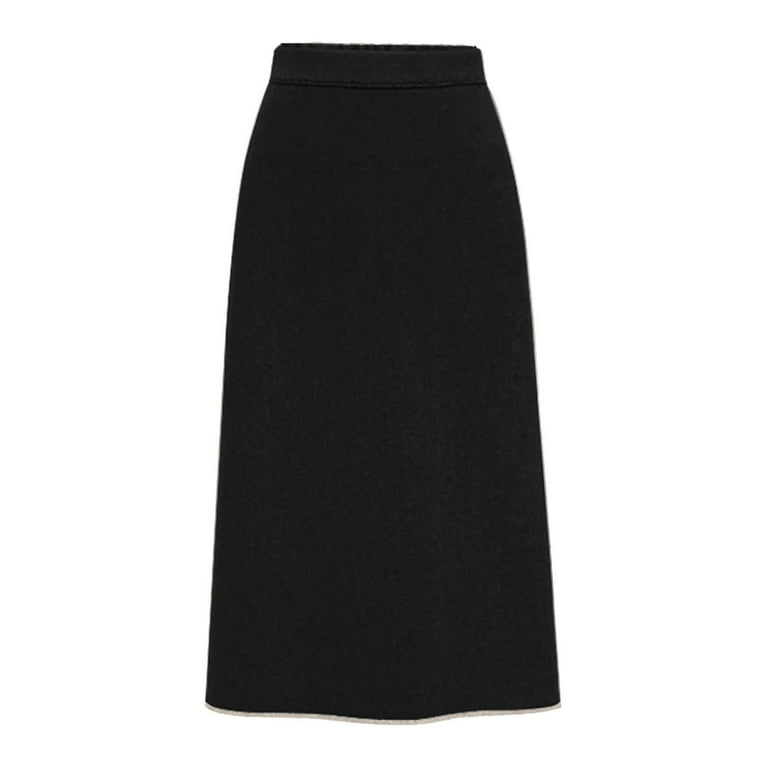 Fgnfyis Women's Winter Wool Skirt Mid Length Woolen Skirt Thick
