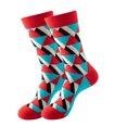 thumbnail image 1 of Multicolor Socks Print Socks for Women Girls Geometric Print Colorful Pattern Novelty Cute, 1 of 3