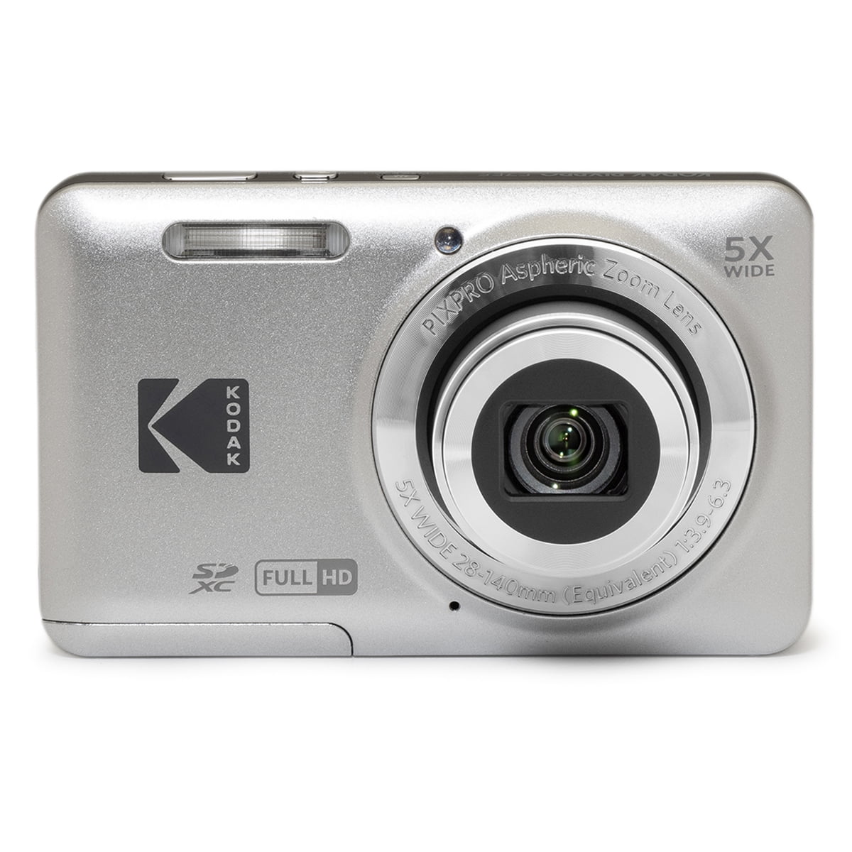 Kodak PIXPRO FZ55 Friendly Zoom Digital Camera, Silver, With