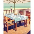 thumbnail image 2 of Coastal Outdoor Tablecloth - 60x120 Inch Rectangle Dining Table Cover, Blue Teal Coral Summer Beach Ocean Starfish Waterproof Outdoor Table Cloth with Umbrella Hole & Zipper for Picnic/Patio/Party, 2 of 6