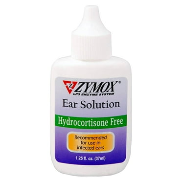 Zymox Otic Enzymatic Ear Solution for Dogs and Cats to Soothe Ear Infections without Hydrocortisone, 1.25oz