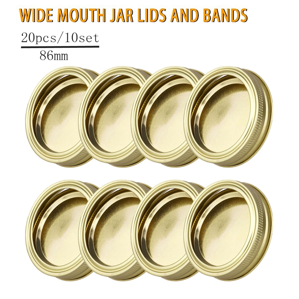 20pcs/10Set Wide Mouth Canning Lids Bands SplitType Leak Proof for Mason Jar Canning Covers
