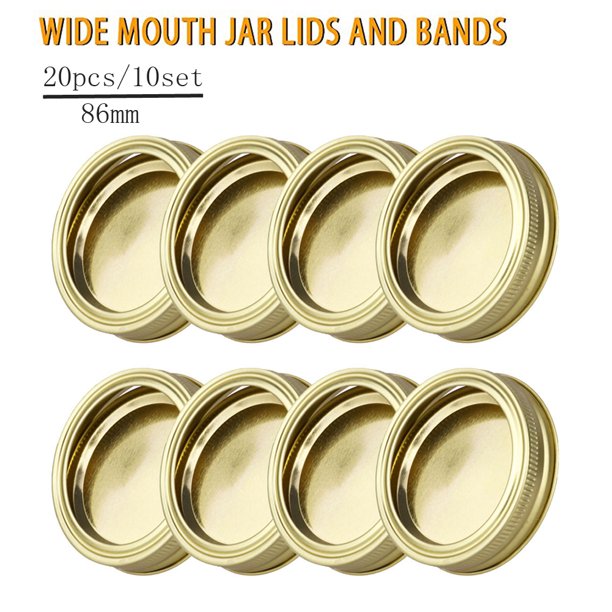 20pcs/10Set Wide Mouth Canning Lids Bands SplitType Leak Proof for