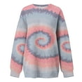 thumbnail image 4 of ShomPort Womens Crewneck Sweatshirt Casual Loose Long Sleeve Tie-Dye Pullover Tops Fall Fashion Outfits, 4 of 4
