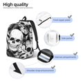 thumbnail image 5 of Balery Skull and palm leaves Vintage Canvas Backpack for Men and Women - Large Capacity, Durable Travel Laptop Bag for School, Work, Hiking, and Outdoor Activities, 5 of 7