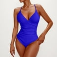 thumbnail image 2 of ZQUUVOU Women's One Piece Swimsuit Solid Color Bikini Swimsuit (Blue,L), 2 of 3