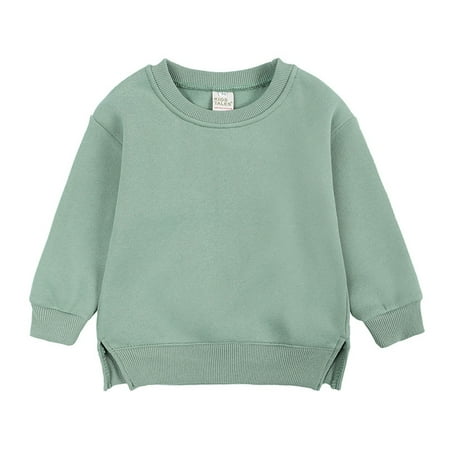 

Toddler Boys Girls Hoodie Pullover Solid Color Crewneck Sweatshirt Long-Sleeved Hoodie 2-7Y