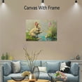 thumbnail image 6 of PIKWEEK Vintage Easter Canvas Wall Art, Easter Bunny is Fishing Pictures Oil Painting for Wall Decor, Retro Spring Cute Bunny Posters Wall for Easter, Easter Rabbit Home Artwork for Bedroom24x16in, 6 of 8