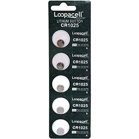 5 Loopacell CR1025 Lithium Battery 3V Button Cell for Digital Scales Calculators