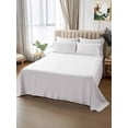 thumbnail image 2 of White Flat Sheet Only Twin Size, Soft Breathable Bed Top Sheets for Mattress, Modern Simple White Backdrop Luxury Bedding Flat Sheets for Home Hotel Bedroom Bed Protection, 2 of 9