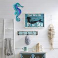 thumbnail image 4 of Simulación de caballito de mar azul, montaje en pared, artesanías de hierro de vidrio, montaje en pared para jardín y hogar ER, 4 of 4
