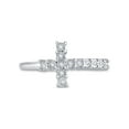 thumbnail image 2 of Sterling Silver Womens Round Diamond Cross Ring 1/20 Cttw, 2 of 4