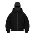 thumbnail image 1 of Unisex Double Hooded Sweatshirt Pullover Lightweight Cozy Winter Layering for Hoodies Side Zip Couples, 1 of 3
