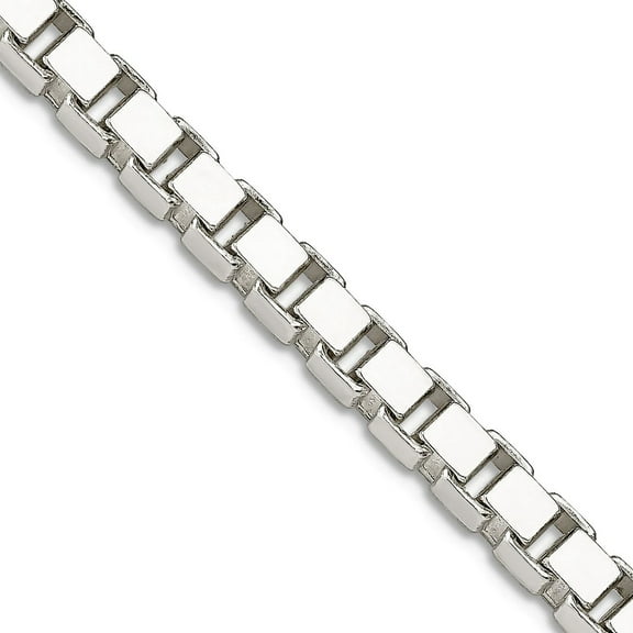 925 Sterling Silver Solid Polished 4.5mm Box Chain Necklace 30 Inch Lobster Claw Chain Necklace for Women and Men