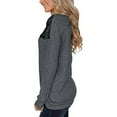 thumbnail image 4 of Fashion Womens Lace Patchwork Top Long Sleeved O Neck Loose Elegant Pullover, 4 of 8