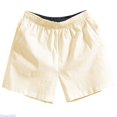 thumbnail image 2 of Huanglei Men's Casual Shorts ,Linen Waist Loose Fit Shorts For Men Solid Color Casual Beachwear 3/4 Length Summer Trousers (Beige ,Large), 2 of 5