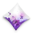 thumbnail image 5 of Purple Butterfly Flowers Square Throw Pillow Covers Couch Decorative Pillow Cases Outdoor Sofa Cushion Cover Modern Decor for Bed Living Room 20" x 20", 5 of 7