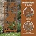 thumbnail image 5 of Rusty Metal Garden Stake, 2D 14.18 inches Garden Column Rust Steel Statue, Modern Garden Sculpture, Metal Patio Landscape Decor, Art Column for Lawn, Porch, Backyard Decoration, Style E, 5 of 9