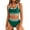 Green, variant on Bikinis Set Women's Two Swimsuit High Waisted Contrasting Colors Bikini Sets Double Shoulder Bathing Suits for 2024 Army Green M