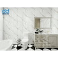 thumbnail image 2 of Faux Marble Wall Panels - 2X4 - Glossy - White, Grey, Tan Veins - Covers 31 sqft, 2 of 9