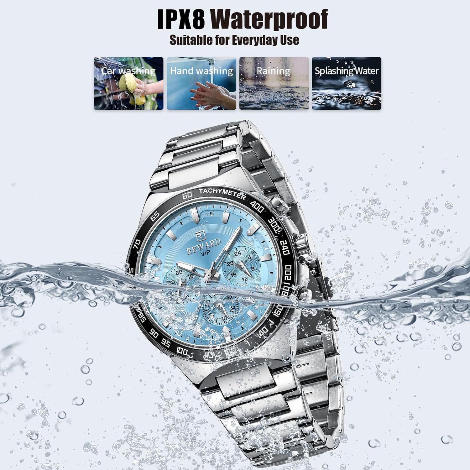 2025 New Design REWARD VIP Business Watches for Men Stainless Quartz Wristwatches Chronograph Luminous Sport Wrist Watch