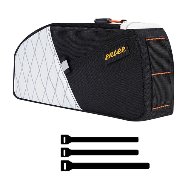 Almencla Bicycle Front Tube Pouch Cycling Pack Trip Keys Phone Bike Frame Storage Bag White