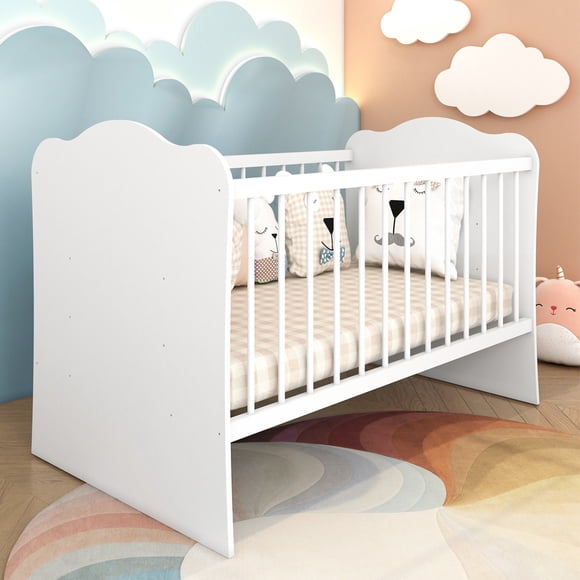 Cuna Elegante Con Diseño Clásico Mod BB09 Color Blanco