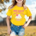 thumbnail image 2 of XAOFW Girl's T-Shirts 100 Days Of School Print Short Sleeve Crewneck T Shirt Playwear Casual Tee Shirt Outdoor Activities Stylish Cozy Tops, 2 of 4