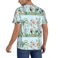 thumbnail image 2 of Hirioo Chinoiserie Floral Palm Tree for Men's Baseball T-shirt Shirts Short Sleeve Casual Summer Button Stretch T Shirts,Size S-4XL-Large, 2 of 7