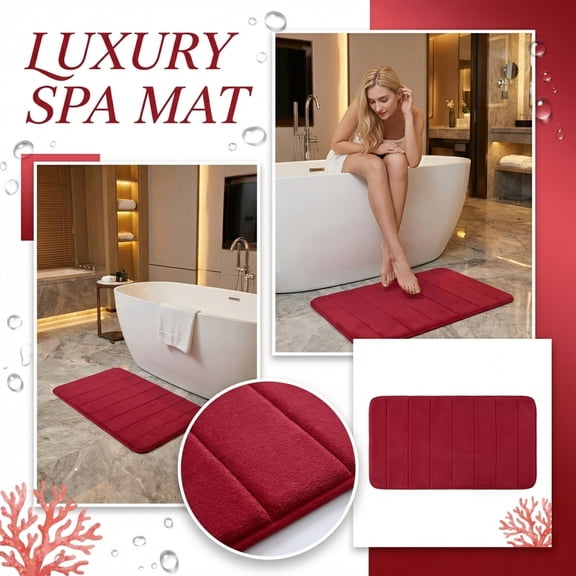 Memory Foam Bath Mat, Super Soft Absorbent Bathroom Rugs, Quick Dry, Machine Washable Shower Floor Rugs, Bathmat Carpet, Bathroom Home Decor Accessories(15.7"*23.6",Wine)