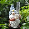 thumbnail image 4 of Resin Gnome Figurin Rain Gauges, Hand Painted Gnome Sculpture with Plastic Water Gauge, 4 of 4