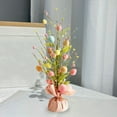 thumbnail image 6 of Kripyery 18-Inch Colorful Easter Egg Tree with Stable Base - Small Desktop Artificial Plant for Happy Easter Day Spring Decoration, Festival Gift, 6 of 8