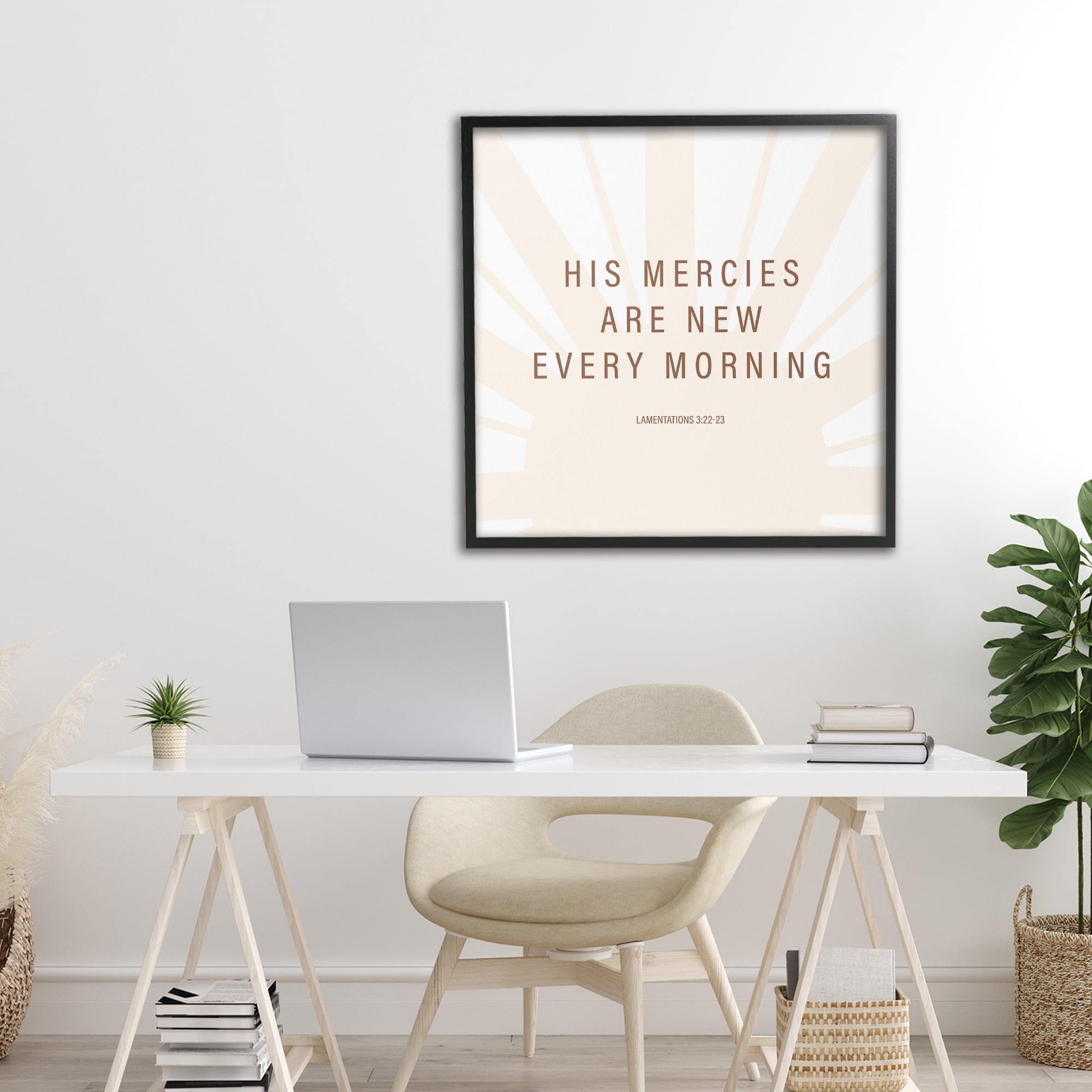 Stupell Industries His Mercies Are New Black Framed Giclee Art, design by SD Graphics Studio