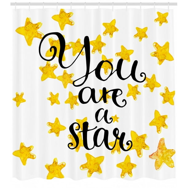 Lifestyle Decor Shower Curtain, Motivational You are a Star Phrase