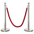 thumbnail image 2 of Mirror Crown Top Rope Stanchion in 3 pcs Set, VIP Crowd Control (96" Red Velvet), 2 of 4