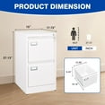 thumbnail image 2 of YANG2 2 Drawer File Cabinet with Lock Metal Vertical Filing Storage Cabinet Office Home Steel Vertical File for A4 Legal/Letter Size File Locked,Assembly Required-White, 2 of 7