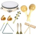 thumbnail image 2 of 7pcs Ensemble d'Instruments de Percussion en Bois pour Enfants d'Âge Préscolaire Instruments de Musique Sensoriels avec Sac de Rangement, 2 of 11