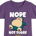 thumbnail image 3 of Pokémon - Nope Not Today Snorlax - Youth Girls Short Sleeve Graphic T-Shirt, 3 of 6