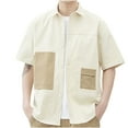 thumbnail image 1 of Styesk T-Shirts pour Homme Chemise Décontractée Ample à Manches Courtes Contrastées Veste T-shirt, 1 of 2