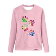 thumbnail image 4 of Women's Graphic Long Sleeve Tops Funny Print Crew Neck Casual Loose Sweatshirts Valentine Day Tee Gift to Ladies(Pink,M), 4 of 5