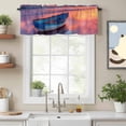 thumbnail image 2 of Boat Valance Curtain for Windows Country Gradient Purple Yellow Sunset Ocean Boat Rod Pocket Curtain Valances Short Window Treatments Panels for Kitchen Bathroom Laundry Room Basement 60 x 18 Inch, 2 of 9
