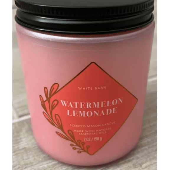 Bath and Body Works Watermelon Lemonade 7 oz Scented Single Wick Candle with Essential Oils