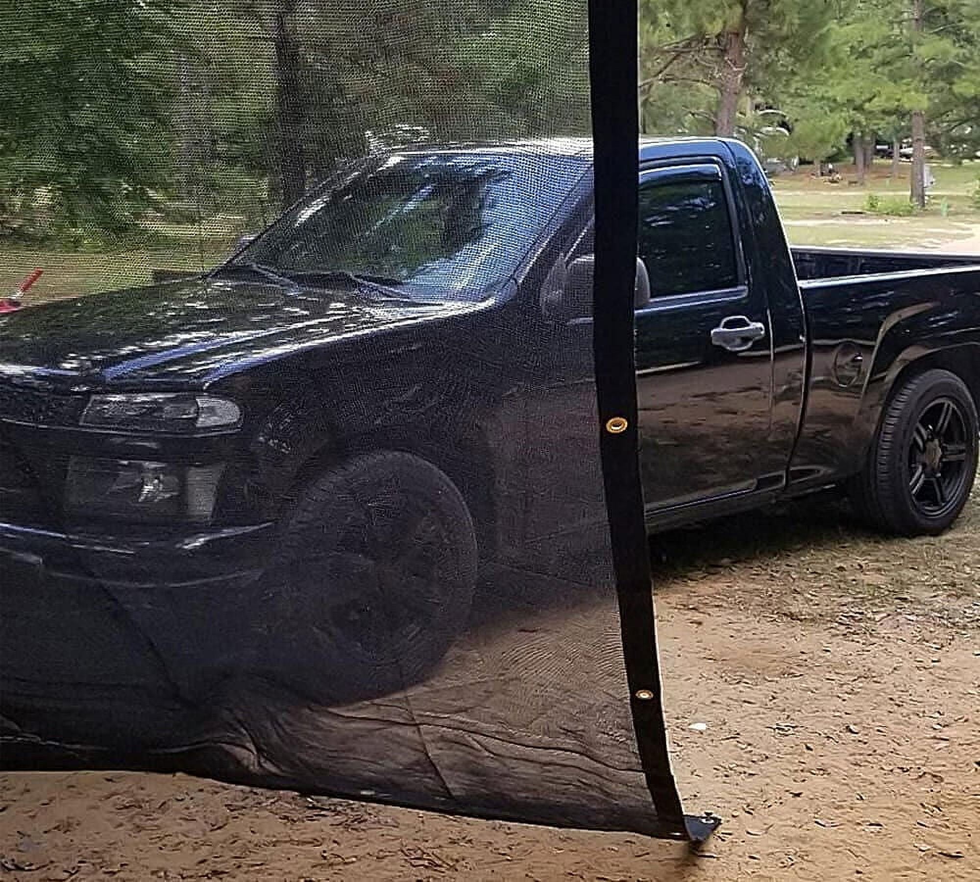 10'x12' Black 70% Shade Mesh Tarp for Outdoor w/ Grommets - 6 Oz Extra Durable Heavy Duty Mesh Tarps for Dump Truck, Rolloff Trucks - Mesh Shade Cloth for Sun, Plant, Patio