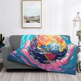 thumbnail image 2 of Balery Colorful Whimsical Earth Manta de Franela con Dibujo, Lujo Ultra Suave y Cálido, Antipelusa y Resistente a las Arrugas para Cama, Sofá, Camping -50"x40", 2 of 6