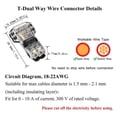 thumbnail image 3 of 15 Uds. Conectores de Cable de 3 VíAs y 2 Conectores de Cable T-Tap Compactos Universales de Bajo Voltaje Sin Pelar para Cable 18-22 AWG, 3 of 5