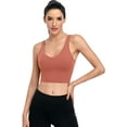 thumbnail image 5 of Attraco Women's Workout Crop Tank Top Longline Sports Bra Medium Support Yoga Fitness, 5 of 7
