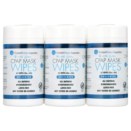 Patient Sleep Supplies Mask Wipes - Unscented 3 pack