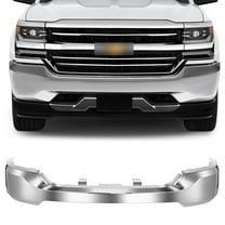 ECCPP Front Bumper Chrome without Fog Light Holes Fits For 2016-2018 for Chevrolet Silverado 1500,2019 for Chevrolet Silverado 1500 LD