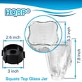 thumbnail image 3 of HQRP Glass Square Replacement Blender Jar Set Compatible with Oster Osterizer Blender Models, 6-Cup, 1.75L Pitcher, 0.46 Gallon Capacity, White Lid, 3 of 7